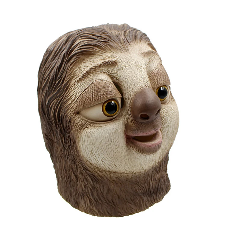 Sloth Latex Mask Sloth Mask Nick Wilde Latex Full Head Animal Mask XMAS Party Cosplay Costume Prop Accessories Toy Gift