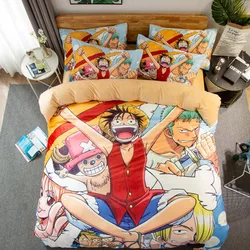 One Piece Luffy Narutos Dragon Ball goku anime bedding set 3 pieces pillowcase pillowslip quilt duvet cover
