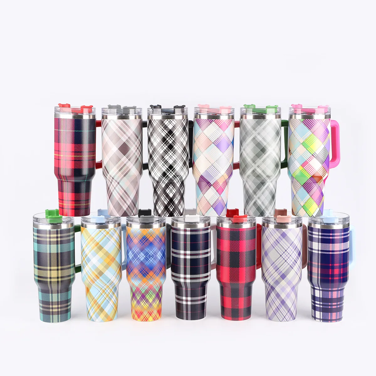 304 stainless steel thermos cup with handle portable printed car cup large capacity 40oz tumbler water flask vacuum flask