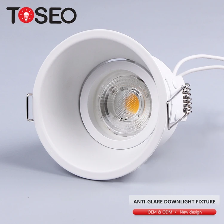 Pure Aluminium Round Slim Downlight Anti Glare Deep Recessed Downlight Front Replace Bulb