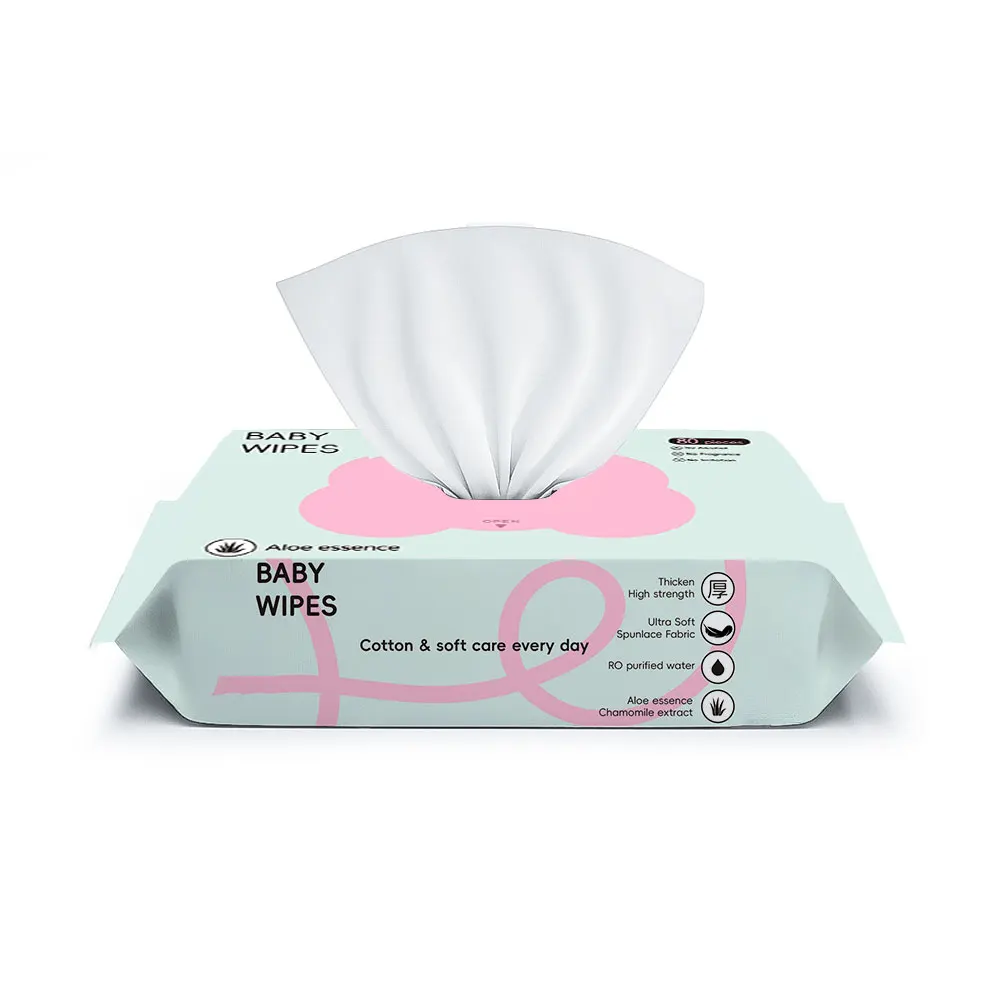 Hot Seller Bulk Wholesale 100% Biodegradable High Quality 80 pcs  Baby Wet Wipes