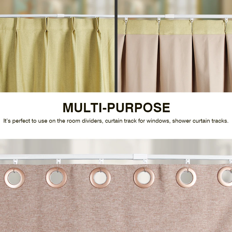 Telescopic Curtain Track Set Adjustable Design Room Divider Curtain Rails and Accessories included