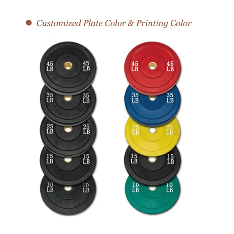 Nantong Factory Custom OB Anti Crack Barbell Solid Rubber Weight Competition Bumper Plate