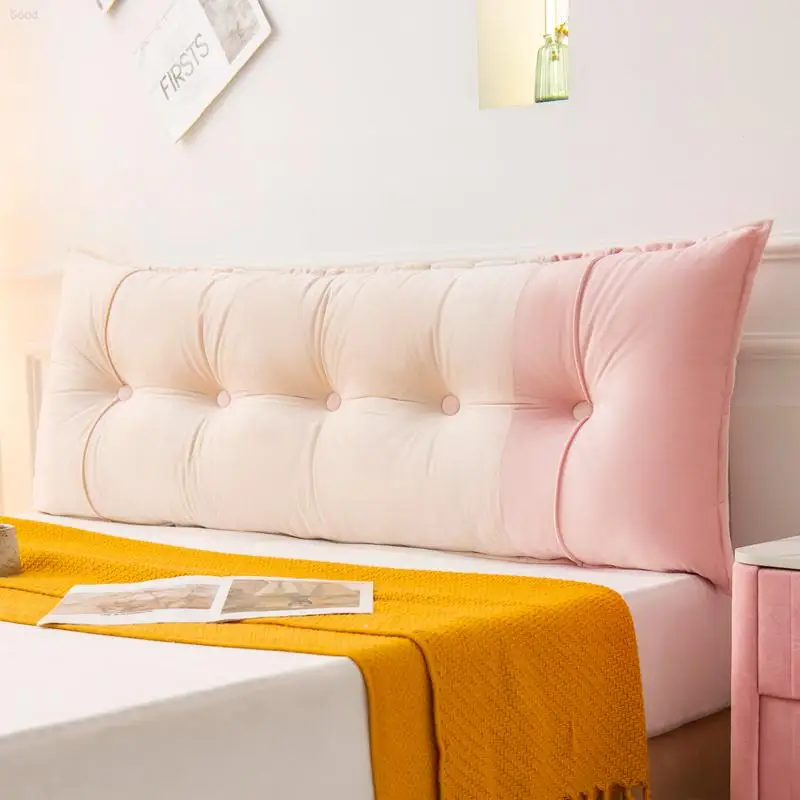 Garden Solid Color Bier Home 2023 New Straight Strip Double Bed Cushion Sakura Powder Champagne