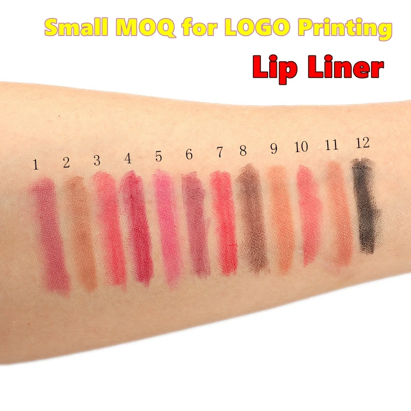 Lipstick Logo printing private label matte dark brown lipliner custom waterproof lip pencil wholesale bulk vegan lip liner
