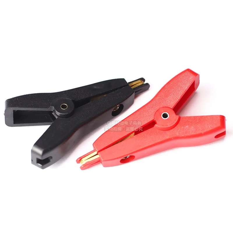 Kelvin test clamp/pure copper gold-plated crocodile clamp/positive and negative two-stage LCR low resistance flat mouth clamp