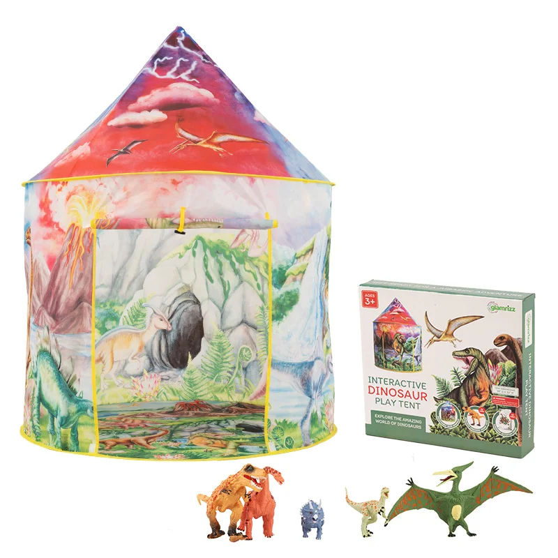 Pop Up Extraordinary Dinosaur Discovery Kids Play Tent with Roar Button for Outdoor and Indoor use