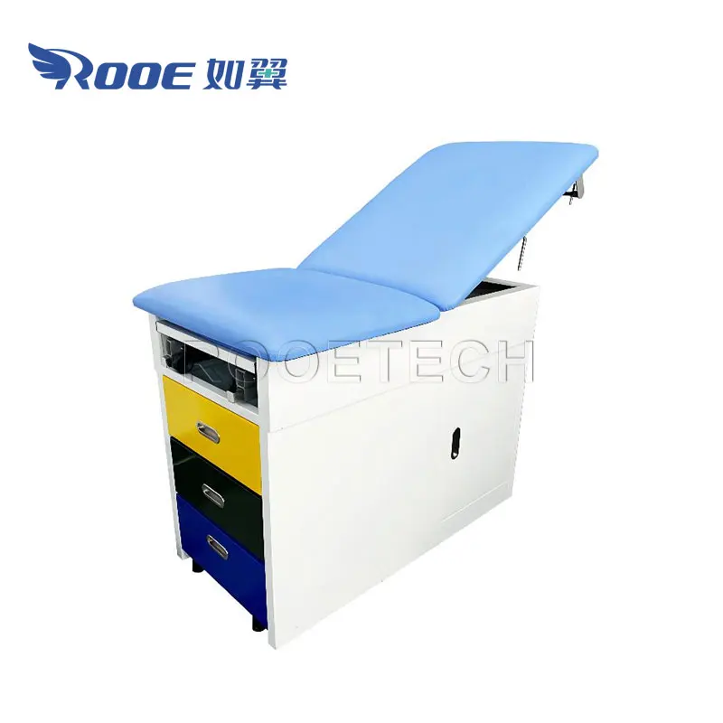 Cheap Price Gynecological Examination Chair with Stirrups and 2 Layers Storage Drawers