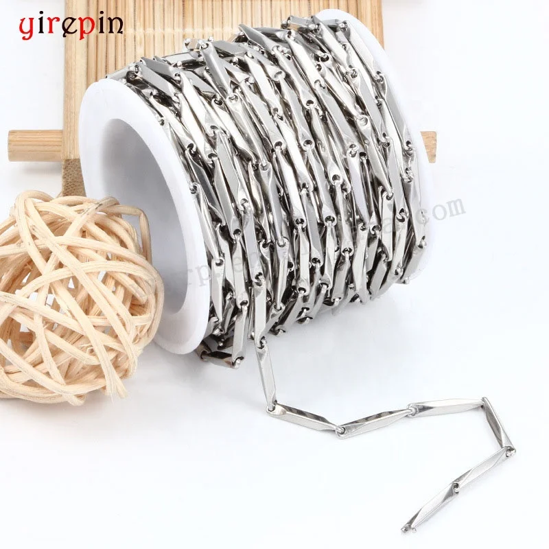 Fashion No Fade Thicken Stainless Steel sunflower seed chain Bulk Materials Handmade Supplies For DIY Jewelry Findings Making