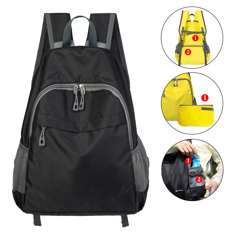 Wholesale Durable Foldable Super Light Nylon Travel Sports Mommy Backpack bags For Camping Hiking Outdoor Gym Men Women Kids