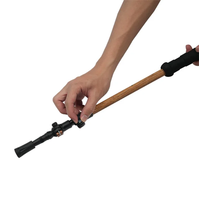 Custom Logo XATP Cork EVA handle Wood clad aluminum adjustable hiking walking telescoping pole