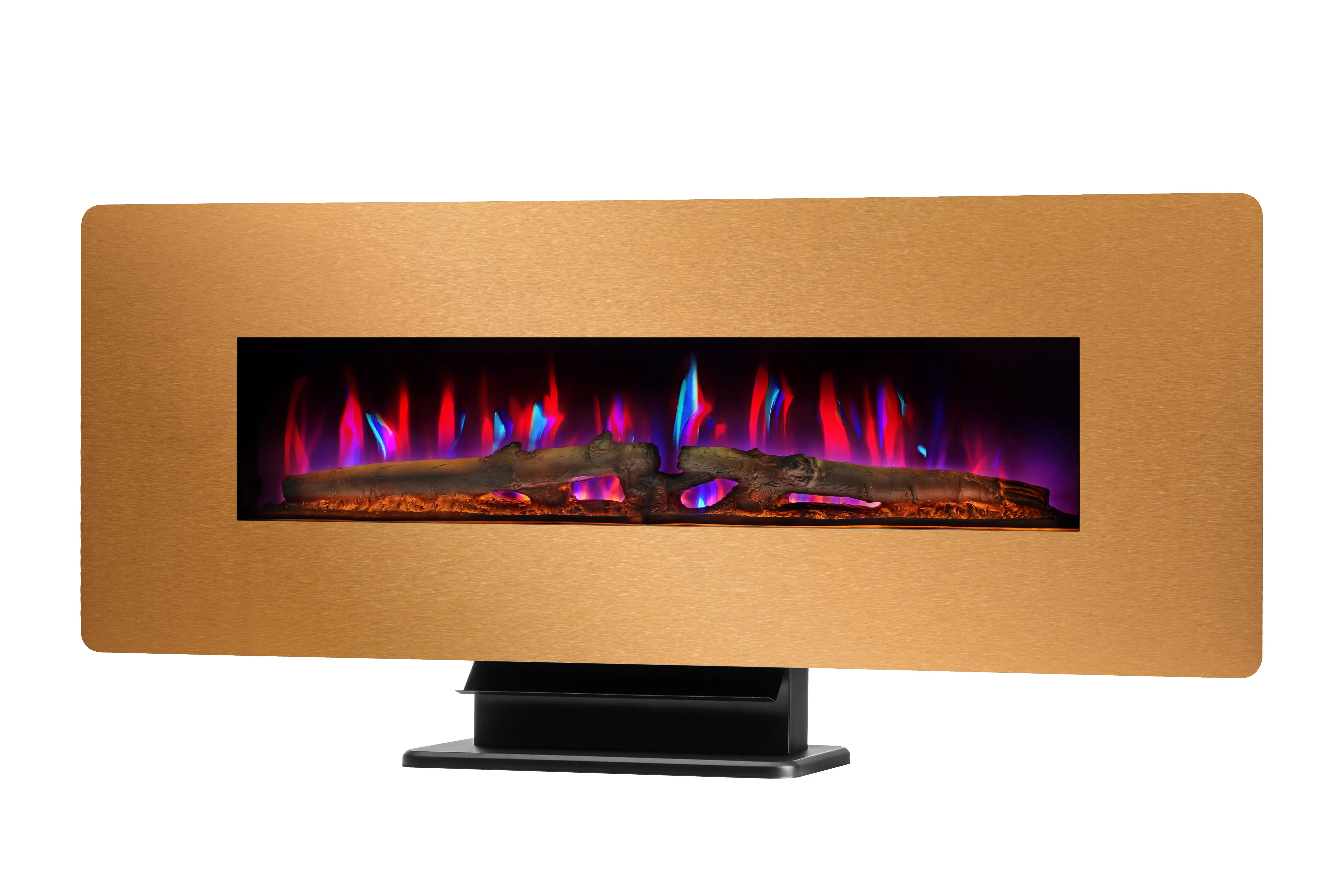 wall mounted wood burning fireplace