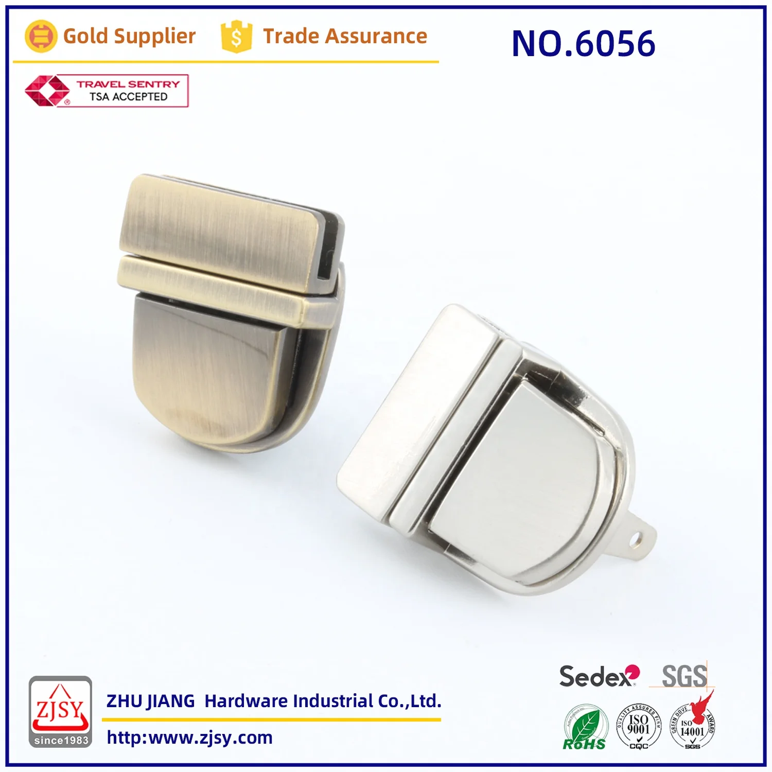 6056 Fasion Style Buckle Bag Lock Hardware Parts For Briefcase