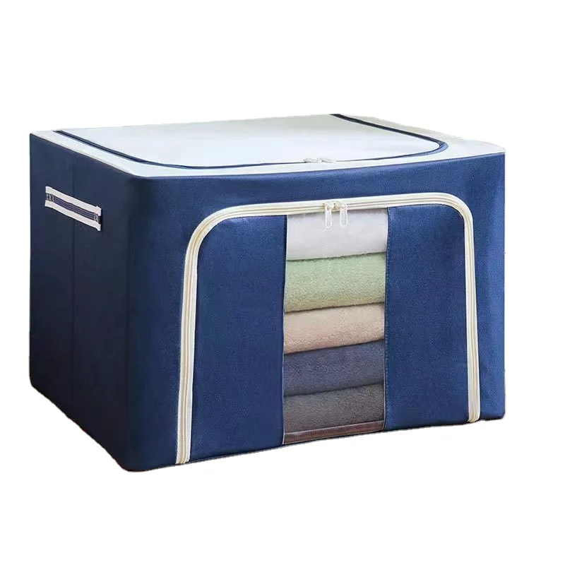 Manufacturer wholesale 24L steel frame storage box Oxford cloth quilt storage bag foldable clothing storage box