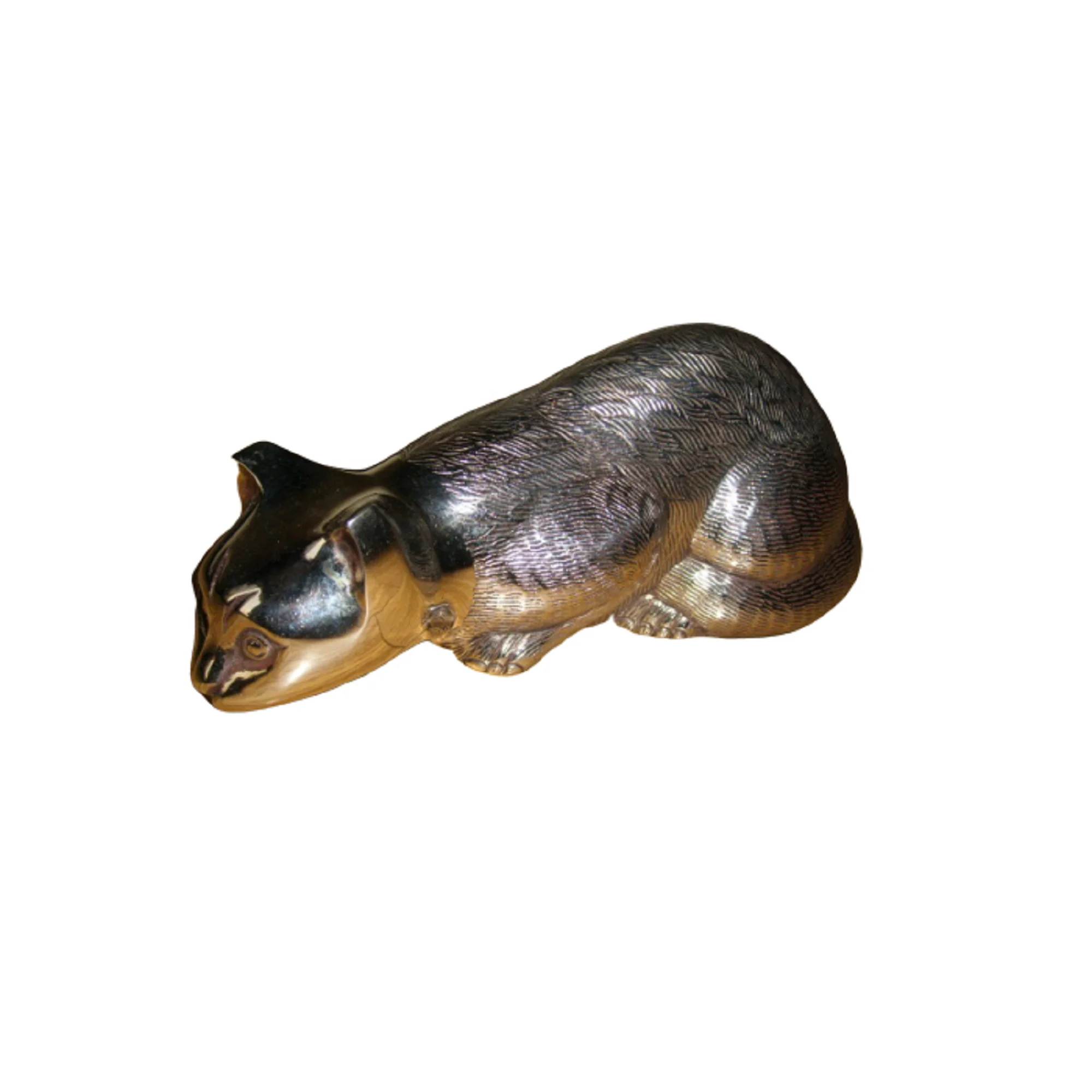 Solid Brass Pet Cremation Urns Premium Pure Funeral Ashes Urn Cat Shaped Premium Pure Customized Color Burial Ashes Urn