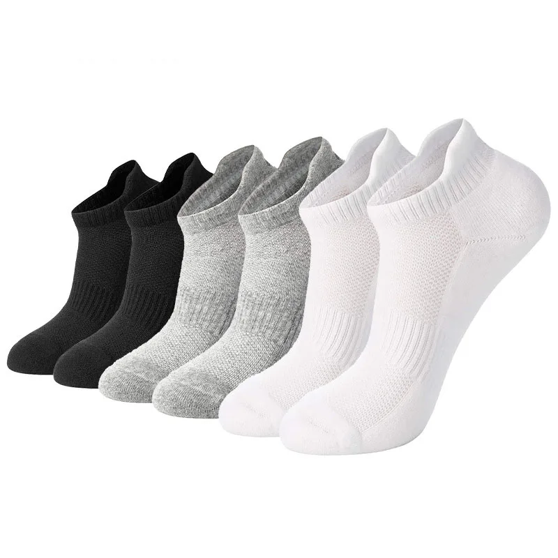 Sport Running Ankle Summer Casual Knitted White Black Grey Socks Wholesale Custom Breathable Cotton Ankle Socks Men