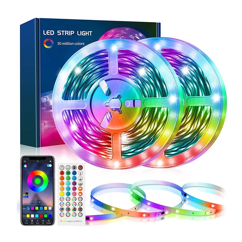 LEDILAND Smart RGB LED Strip Light 5m/10m Multi-Color Wifi Control App Smart Music Strip Room Decoration Home Decor Lights 12V