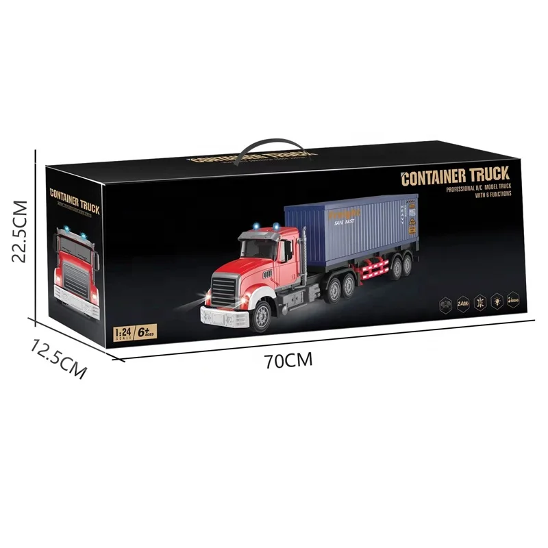 1:24 RC container truck toy remote control car freight trailer transport vehicle toy