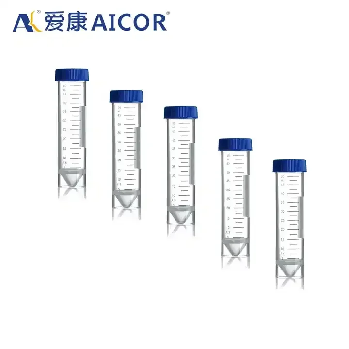 High Quality Sterile 50ML Conical Bottom Self-standing PP Plastic Test Centrifuge Tube 50 pcs/bag for Lab Use