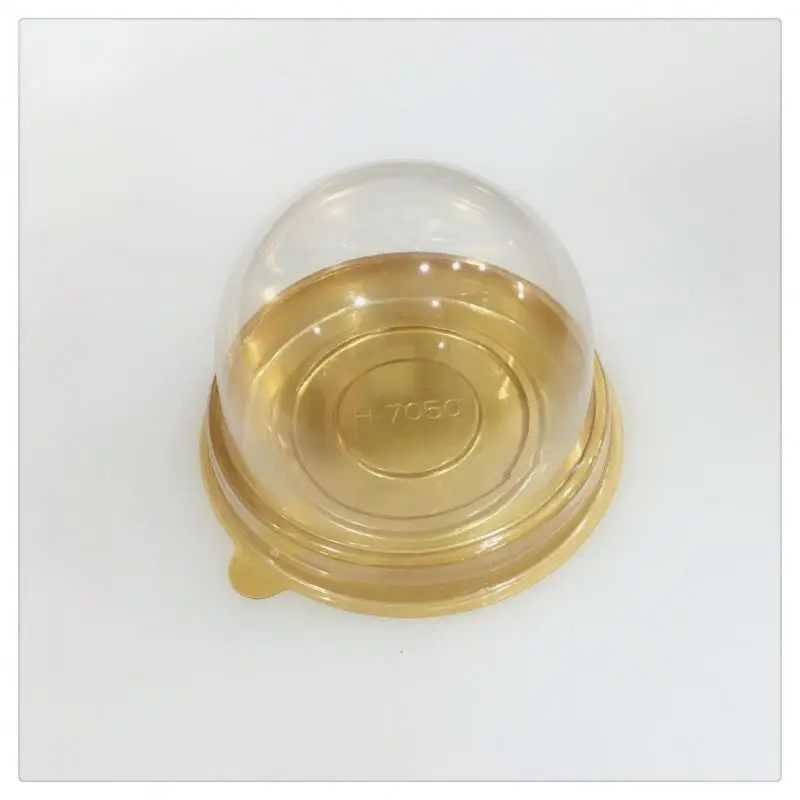 Golden Semi-circular Plastic Packaging Box, Moon Cake Tray Packaging Box, Baking Packaging Box
