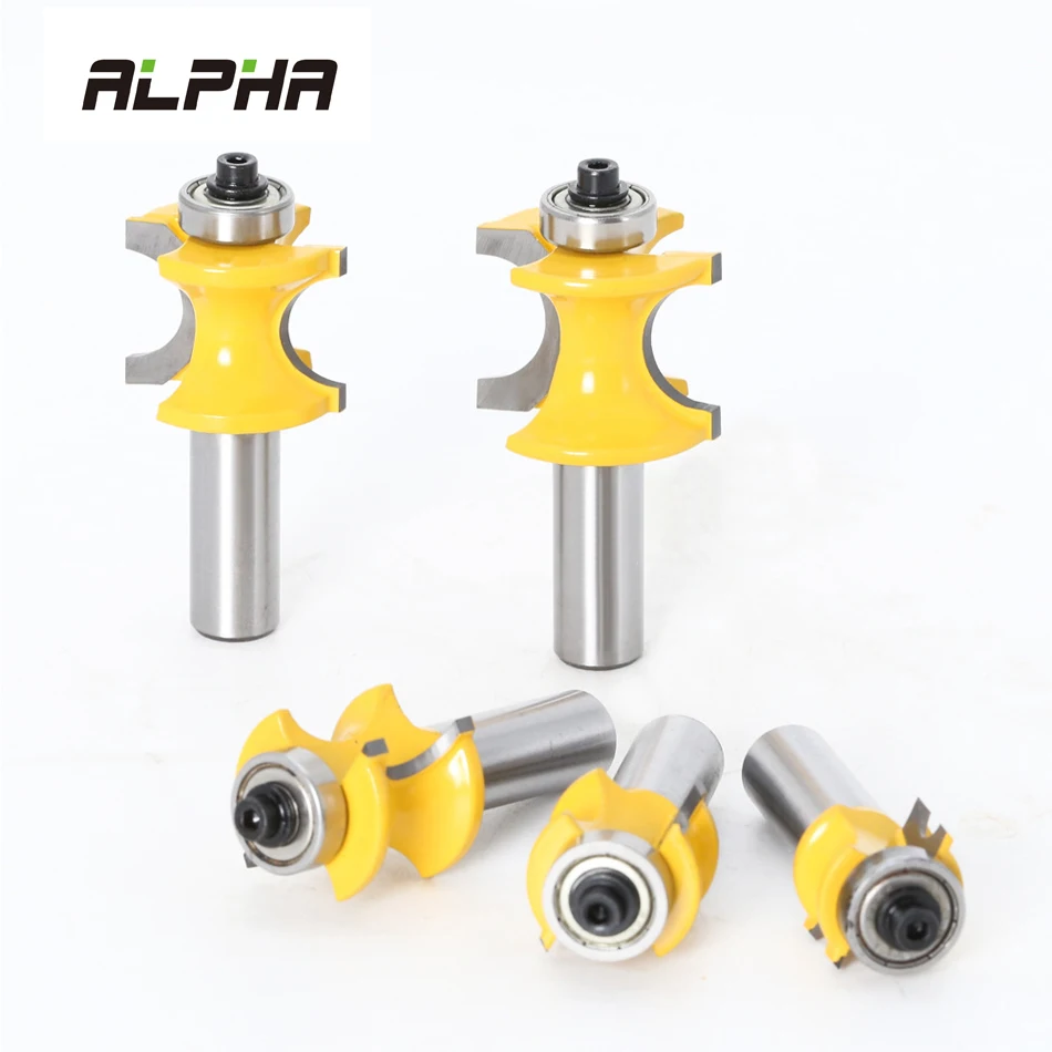 Alpha Bullnose Router Bit Set 1/2  12mm 8mm shank Bullnose Router Bit 1-1/8 1-1/16 with Bearing Endmill Bits For Door