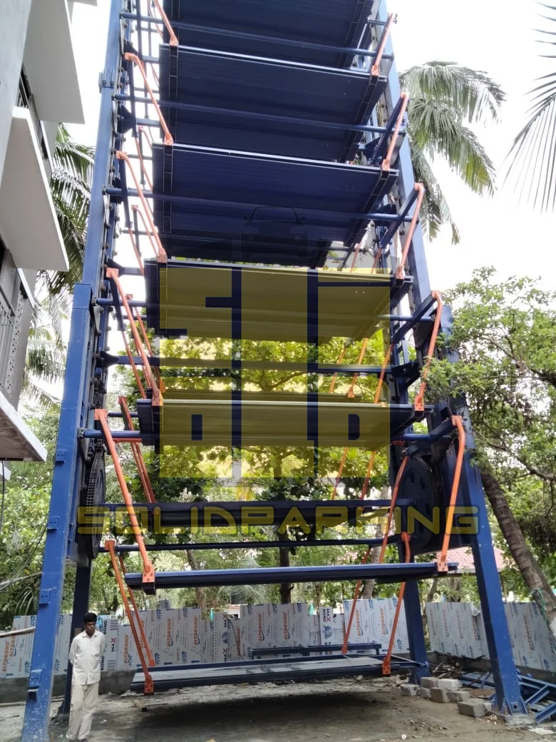 Car Maintenance Load Bearing Repair Shop Using Automatic Rotary Hoist Stacker Parking Lifting