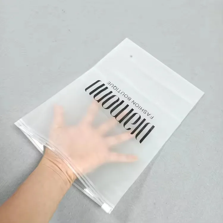 Custom Zipper Packaging Bag Printed Logo Plastic Eco Friendly Resealable Frosted Transparent Ziplock Bag