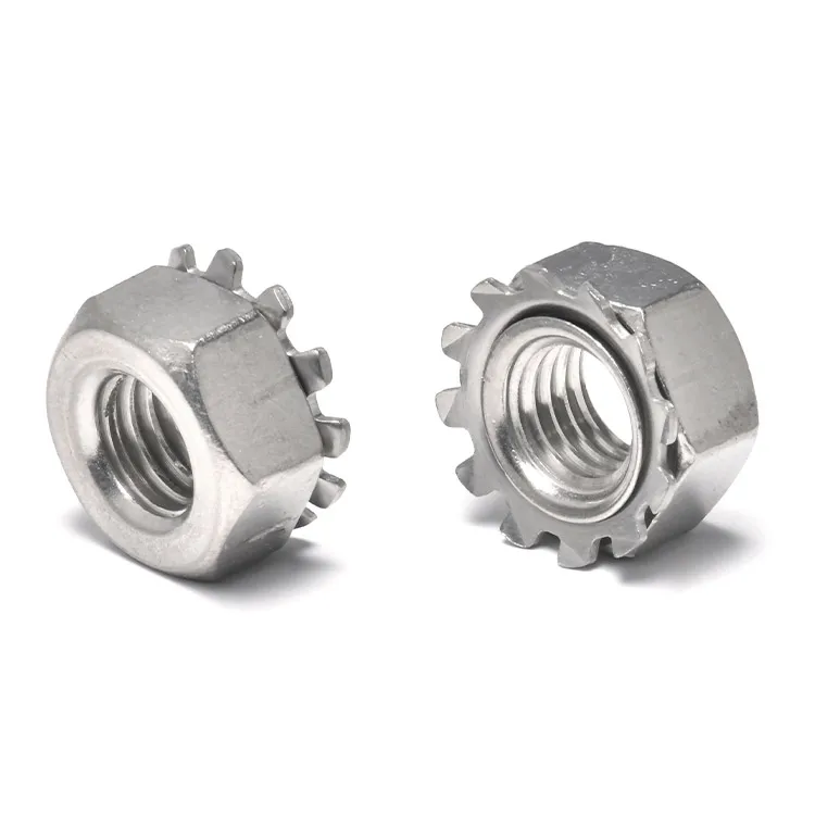 Customized All Sizes M3 M4 M5 M6 M8 M10 Stainless Steel Multi tooth K-lock gear toothed lock Kep Washer Nut