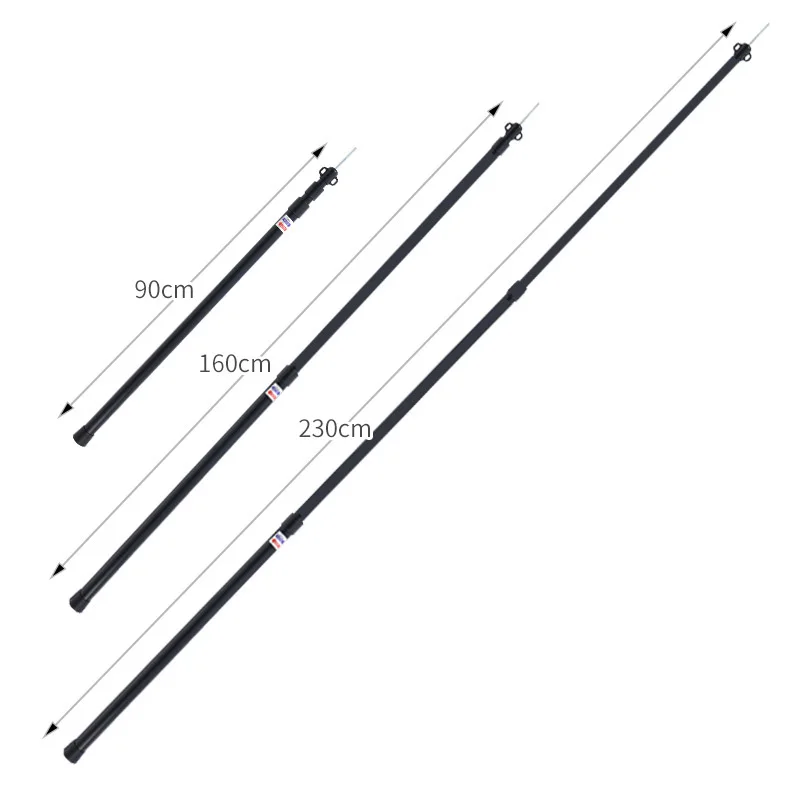 230cm Red And Black Anodizing Color Telescopic Awning Tent Pole With Carry Bag