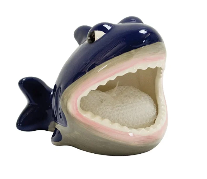 Ceramic Sponge Holder for Kitchen Sink - Kitchen Sponge Holder/Bathroom Soap Tray with Cute Pig Design dehua hengfei