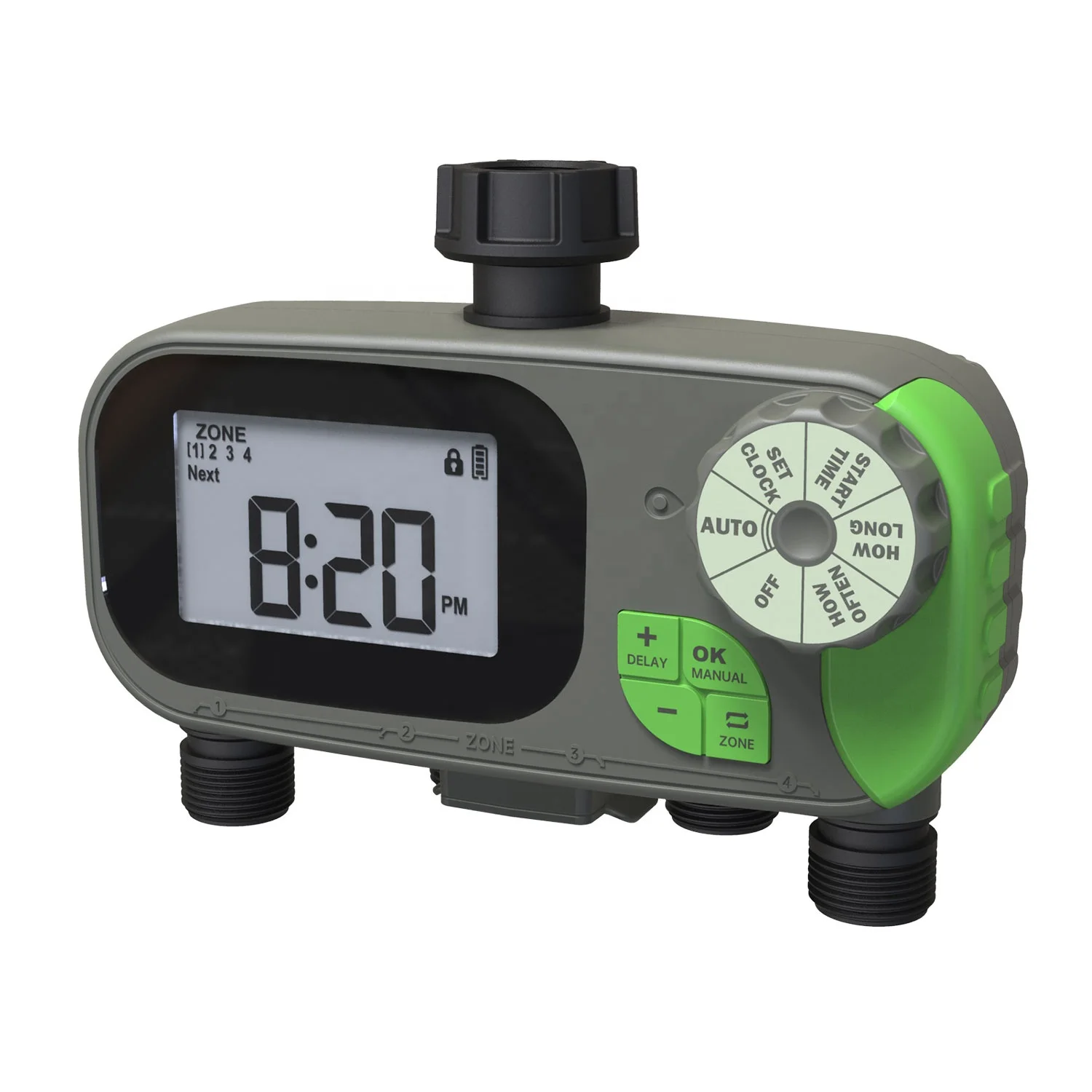 4-Zone Smart Irrigation Water Timer Outdoor Automatic Garden for Watering Plants