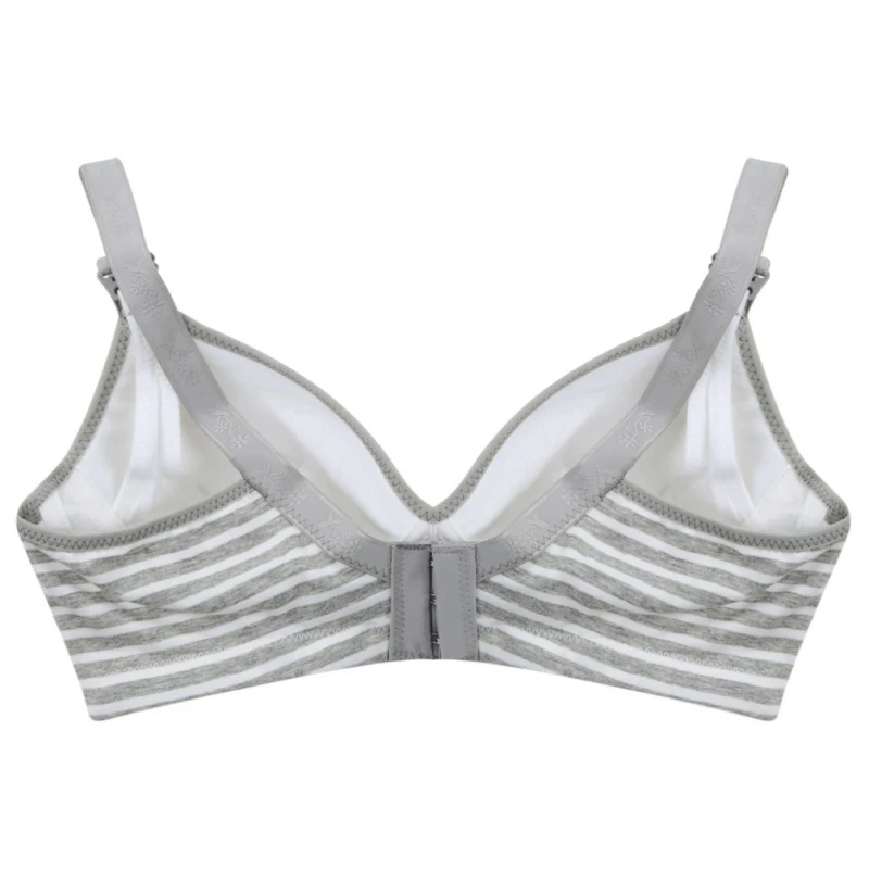
Female cotton Bra absolute push up luxury bra big plug size underwear Bra Wire Free stripes Bralette for women 