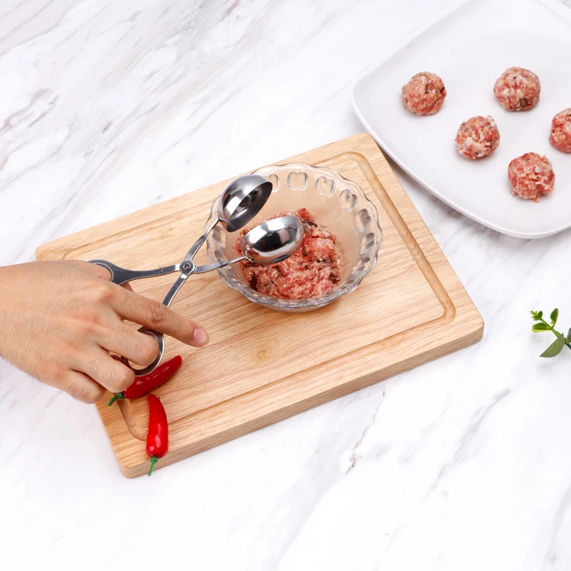 Kitchen Tools Stainless Steel Meat Baller Set Making Mold Press Tongs Spoon Clip DIY Meatball Maker