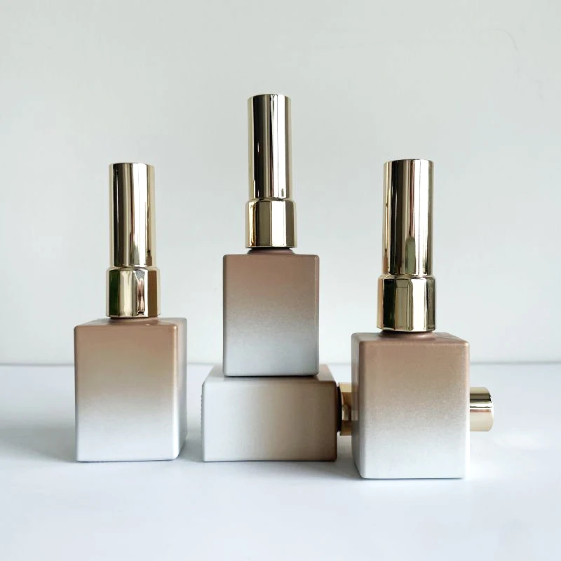 Custom nail polis bottle 10ml 12ml 15 Ml 20ml 30ml glass square gel polish bottle 15ml pink empty nail polish bottle