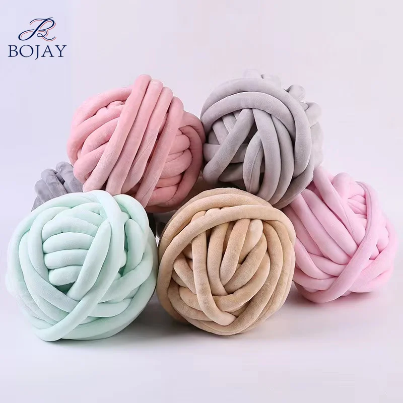 Bojay Рука вязания DIY Roving Jumbo оплетка хлопок ручная вязка гигантская трубка крупная пряжа