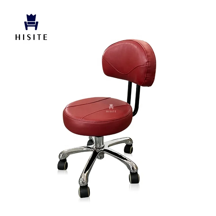 Hisite Nail Salon Equipments Red Technician Spa Stool Chair