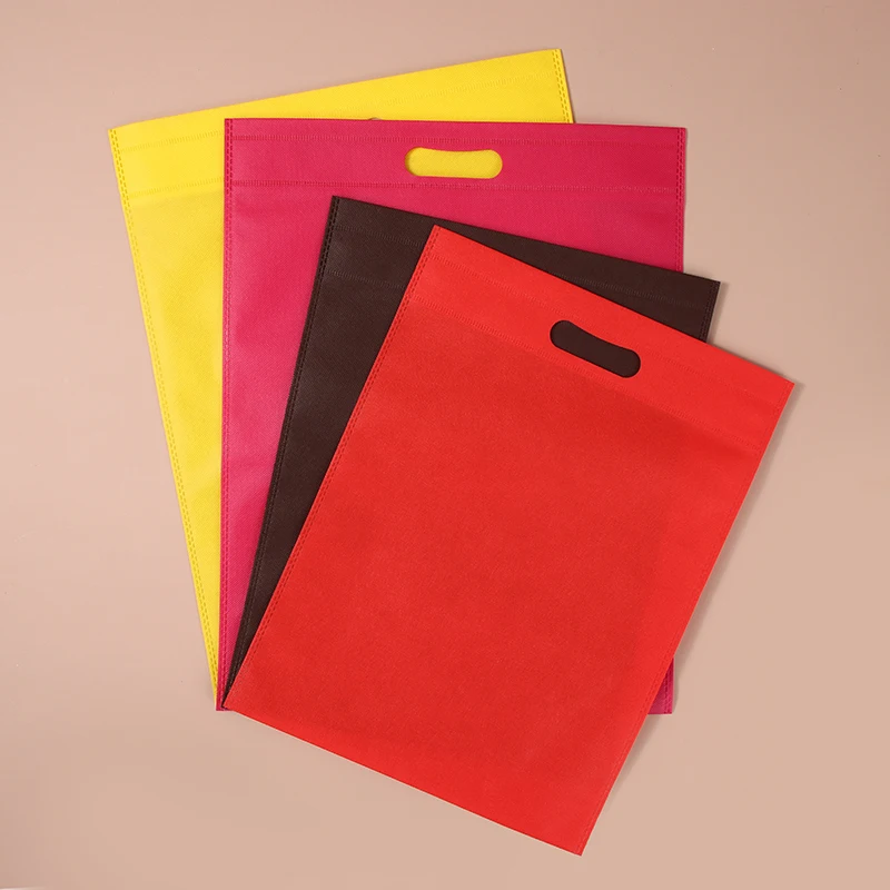 custom non woven bag   personalized shopping d cut non woven bag pink color wholesale price grocery w cut non woven bag