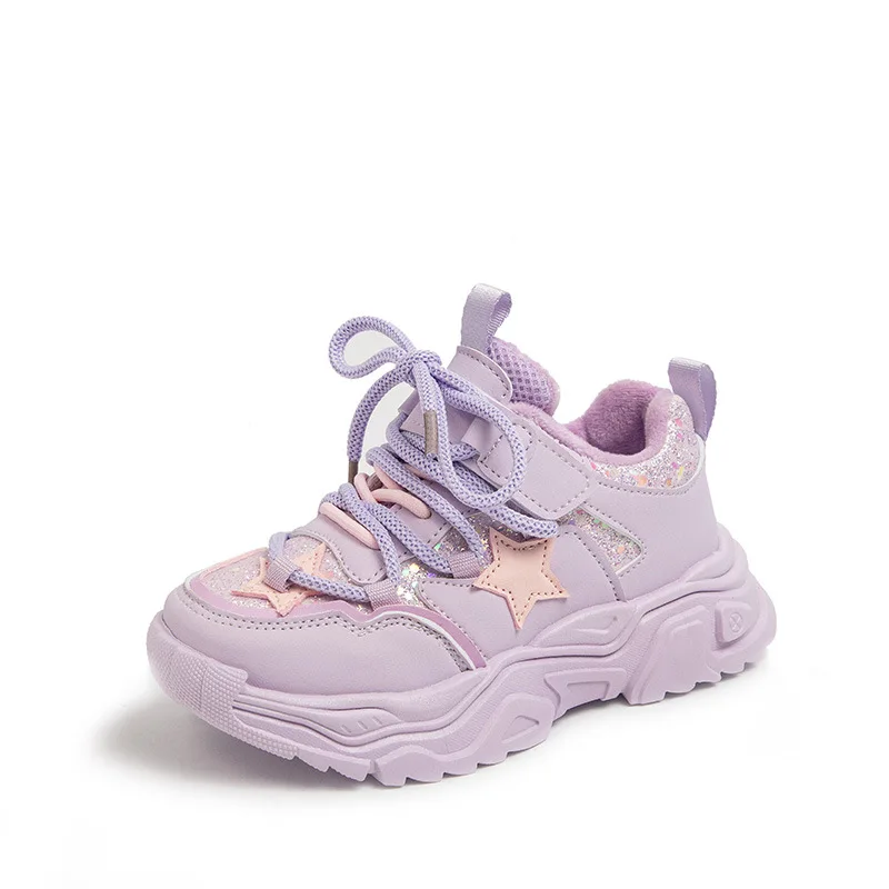 New Boutique Autumn Winter Baby Sneakers Velvet Thickening Casual Warm Casual Shoes for Girls