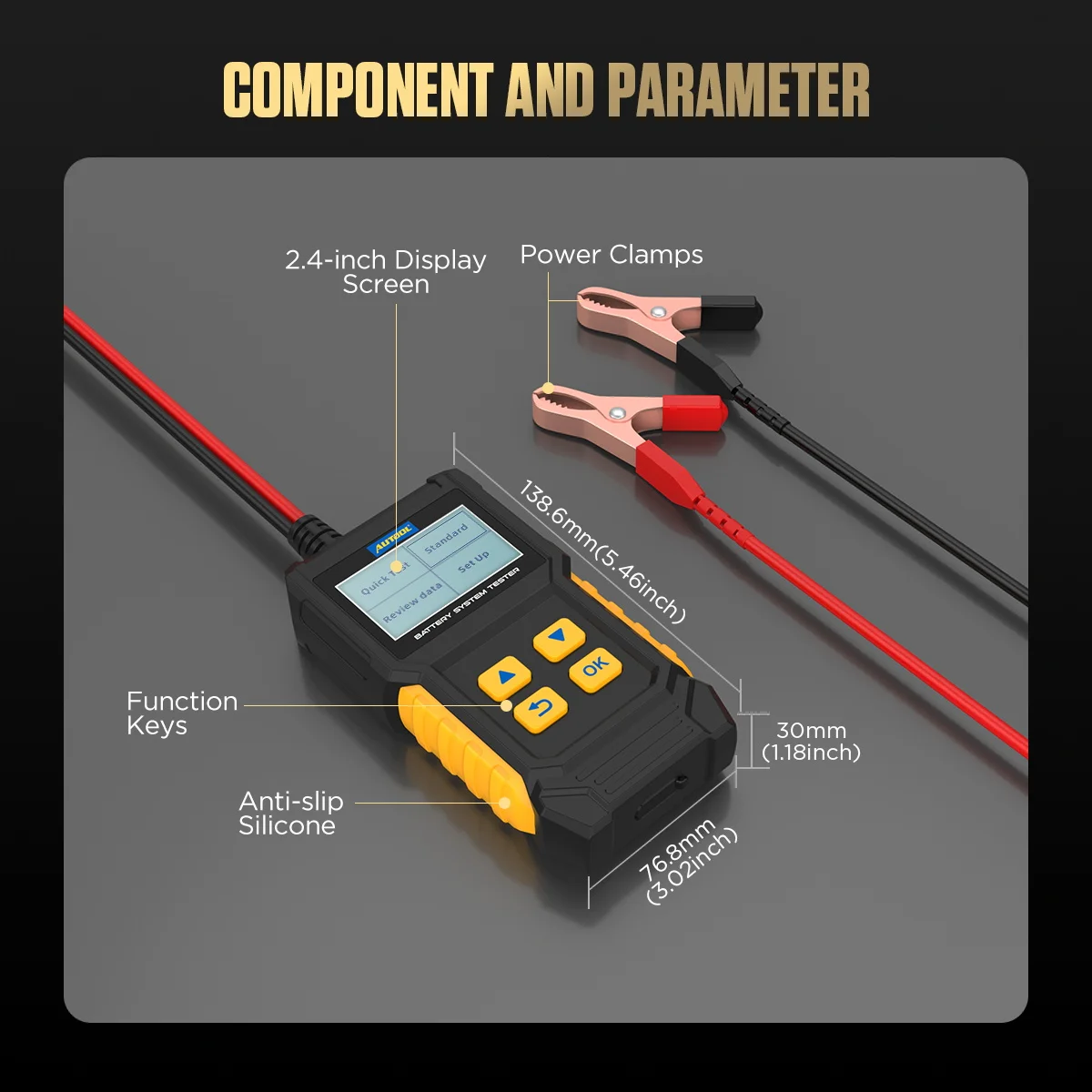 Autool BT360 12V Car Battery Tester Digital Analyzer Cca Voltmeter Auto Generator Voltage Charging Bad Cell Test Vehicle
