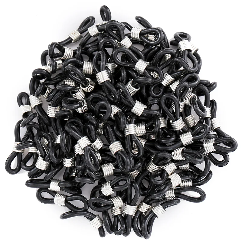 100pcs/bag Silicone Chain Glasses Retainer Ends Rope Sunglasses Cord Holder Strap Retainer End Loop