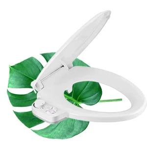 Non-Electric Bidet Toilet Seat Cover with Self Cleaning Dual Nozzles