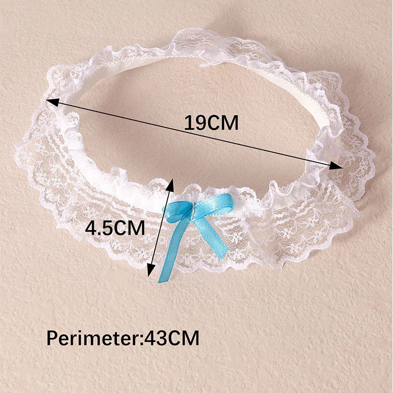 Wedding Bridal Garter Ribbon Bow Lace Ruffled Edge Elastic Brides Bridesmaid Leg Garter