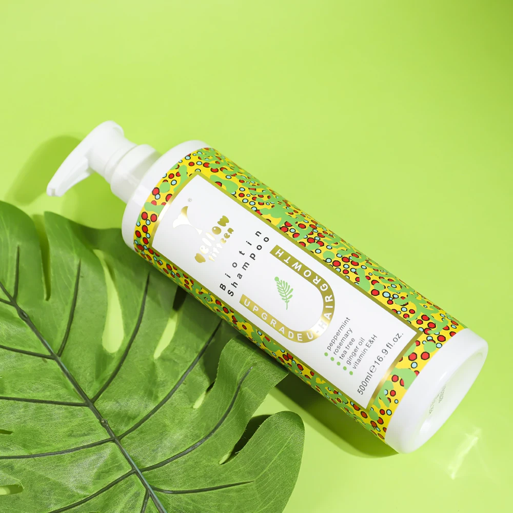 Private label anti Hair Loss Tea Tree Oil Shampoo Ginger Biotin Silicone Free Hair Growth Shampoo Rosemary Peppermint Shampoo
