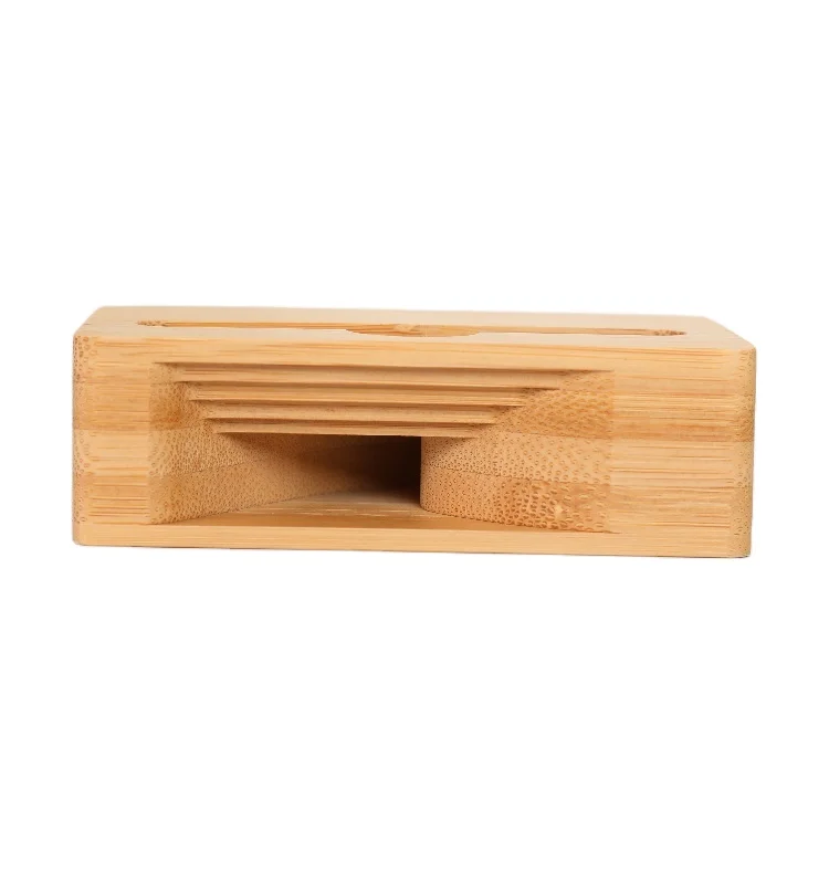 Wooden Mobile Phone holder Loudspeaker box  desktop Music speaker wood desk stand for cell phone