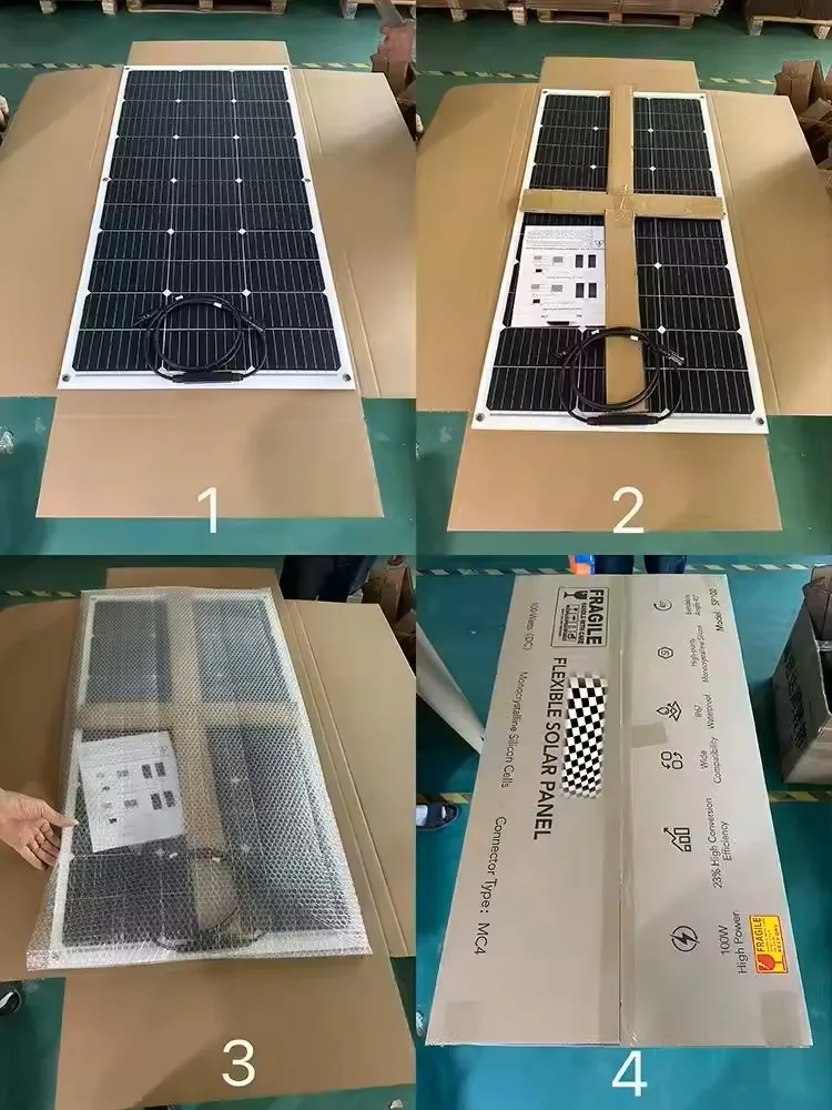 Custom Mono Full Black Small Thin Film 100W 300w 330w 350w 400w 500w 1000w Flexible Strips Rollable Solar Panels