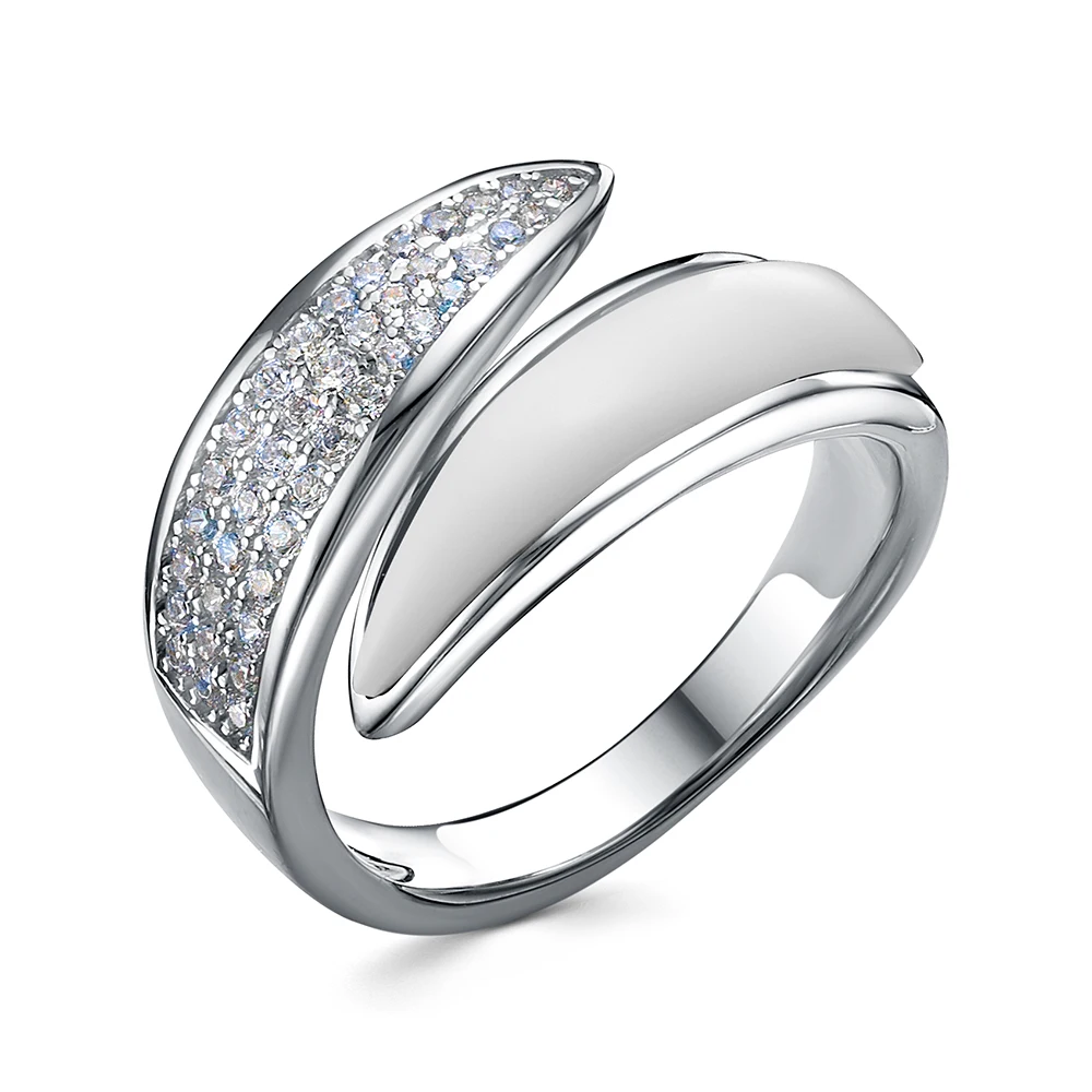 Wholesaler Ring 925 Sterling Silver Line Double Adjustable Open Cubic Zirconia Rings Fashion Jewelry Rings For Women