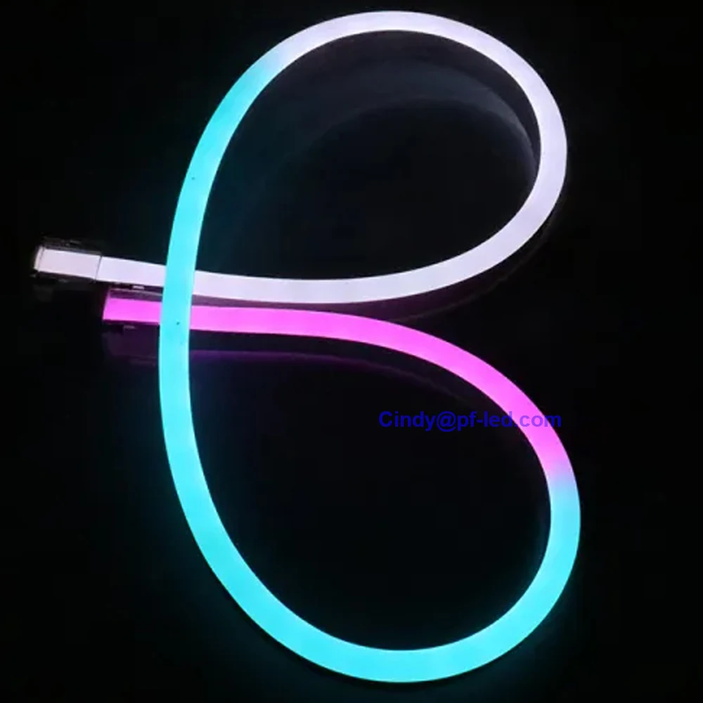 Светодиодная лента с боковым изгибом неоновый гибкий белый пиксель RGB плоский горизонтальный 10*20 мм 24 В шнур