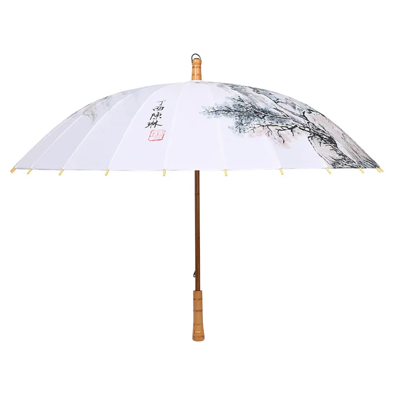 Chinese China umbrella Custom style decoration DIY blank bamboo umbrella white paper umbrella