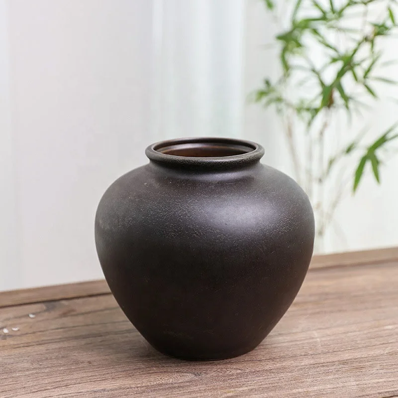 Kenzan Ceramic Vase  Chinese Indoor Flower Arrangement  Chinese Drum Belly Vase  Simple Tools