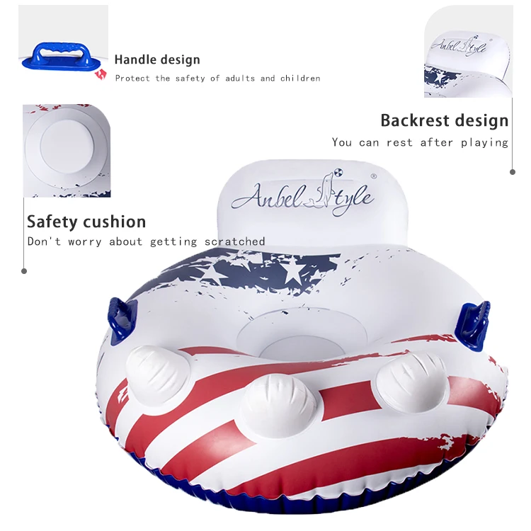 Wavefun Winter Party Durable Winter Inflatable Round Snow Tube Sled for Domestic Toys